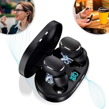 Fone De Ouvido Bluetooth 5.1 Sem Fio Tws Wireless Com Visor Compatível Com Iphone Android Intra-Auricular Microfone Estéreo com Redução de Ruído Linha Premium