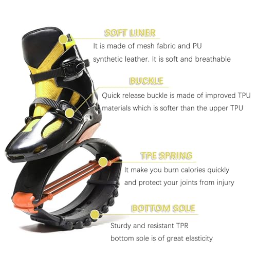 Jumps Shoes Sapatos de salto pretos e amarelos para treinamento de fitness juvenil Botas de corrida