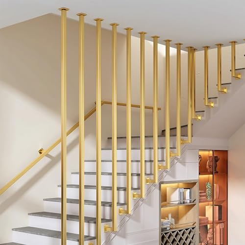 Pasamanos de escalera en L para evitar resbalones con soporte de techo 7