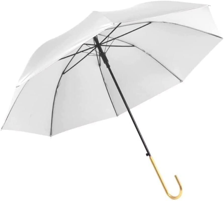 Windproof Umbrella Strong Umbrellas Windproof Golf Umbrella Simplicity Silver Coated Stick Umbrella Automatic Open Hook Handle J Cane Umbrella Umbrellas for Rain (Color : A, Size : 87cm)