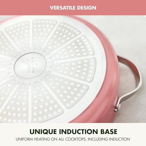 GreenPan Nova 10-Piece Cookware Pots & Pans Set, Oprah’s Favorite Things 2024, PFAS-Free Ceramic Nonstick, Fry, Sauté, Stockpot, Utensils, Lids, Induction Suitable, Dishwasher & Oven Safe, Coral