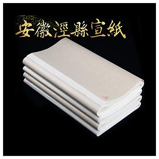 Tianjintang Handgjord kinesisk Sumi bläck halv rå ?Xuan/rispapper ark för målning kalligrafi 50 ark 27 tum x 54 tum