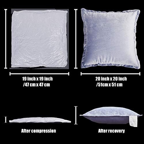 EDOW Velvet Throw Pillows (Set of 2), Soft Fluffy Down Alternative Polyester Stuffing Decorative Pillows for Home Decor, Sofa, Couch, Bed, Office and Car. (Misty Gray, 20x20)