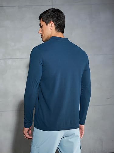 Image of TECHNOSPORT Men's Slim Fit Full Sleeve Polo T-Shirt with Collar, MATPIQ Quick Dry Moisture Wicking Polo Tee for Gym Sports Golf and Casual Wear