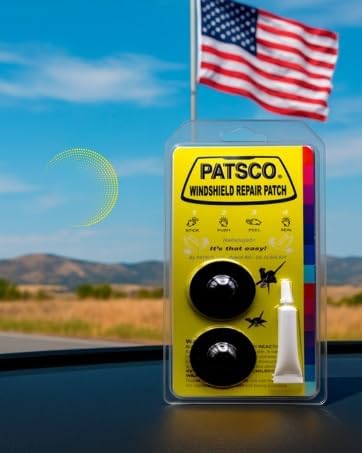 Miniatura 5 de Patsco Kit de reparación de grietas para parabrisas (2 unidades) innovador parche de reparación de cristales para reparación de rocas o grietas -