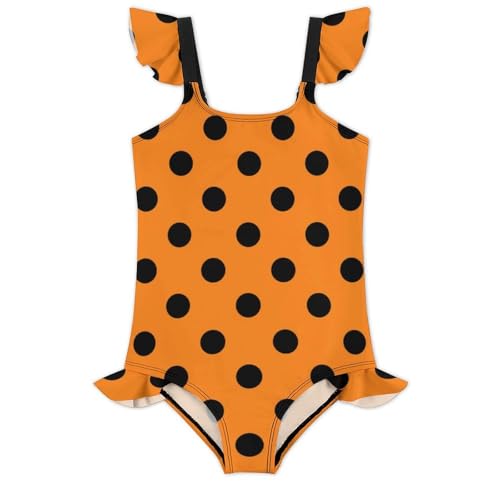 Image of Girls One Piece Swimsuit Polka Dots Ruffles Swimwear Bathing Suits 3-12 Years