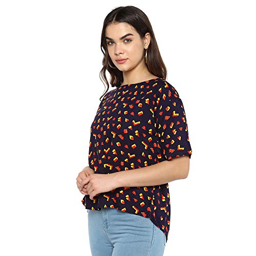 Image of Life by Shoppers Stop Womens Round Neck Printed Top
