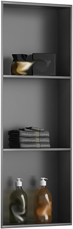 照明付きステンレス製シャワーニッチ、壁埋め込み式バスルームオーガナイザーニッチ（タイル不要）、家庭用ホテル収納用埋め込み式防水壁ニッ ステンレススチール  製シャワーニッチ、埋め込み式バスルームシェルフオーガナイザーラック、ホテルキッチン収納用アルコーブ ... モダンなステンレススチール製シャワーニッチ、照明内蔵、埋め込み式防水壁掛けオーガナイザー、バスルーム収納、自宅やホテルに最適な洗練さ