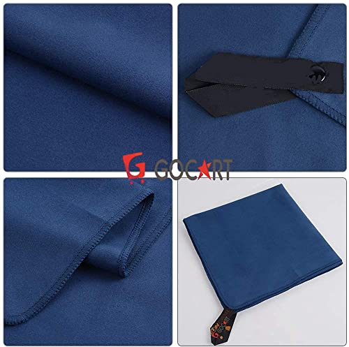 Image of GOCART WITH G LOGO Microfiber Quick Dry Towel for Home Gym Exercise and Outdoor Use (80 X 40 CM) (Neavy Blue, 1)