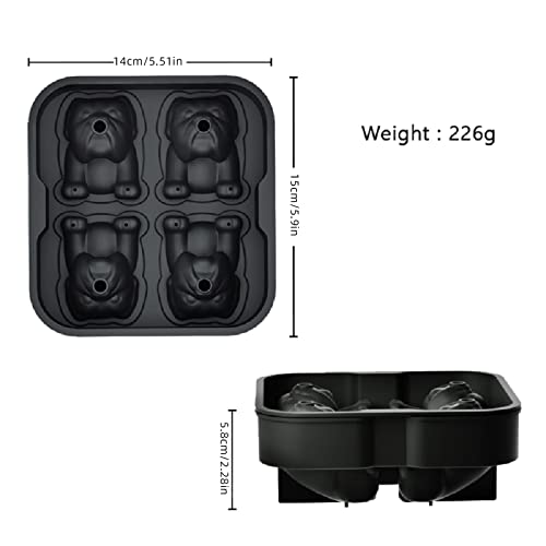 Molde para cubos de hielo con forma de bulldog, silicona miniatura 7