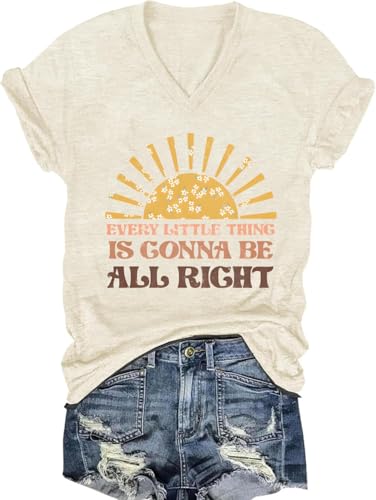 Womens V Neck Floral Graphic Tees Vintage Boho Short Sleeve Casual Wildflowers Tops(MS-3,L)