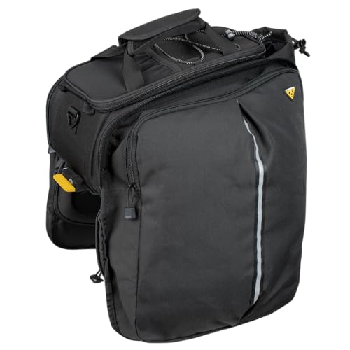Topeak MTX TrunkBag EXP (MTX 2.0) mit TrunkLock – 16,6 L Gepäckträgertasche mit QuickTrack-System, ausklappbaren Seitentaschen, Flaschenhalter & Schultergurt, schwarz