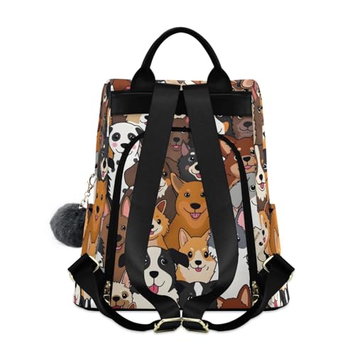 Image of ALAZA Cute Dog Prints Puppy Animal Backpack Purse for Women Anti Theft Fashion Back Pack Shoulder Bag