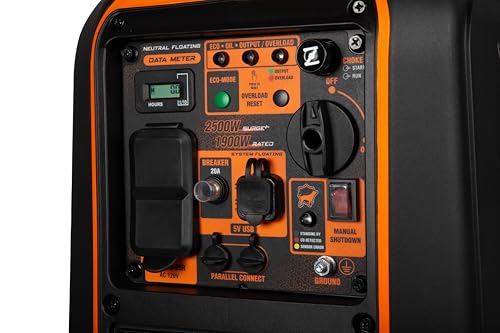 Image of WEN 2500-Watt Inverter Generator, Quiet, Portable, and Lightweight with Fuel Shut Off and CO Watchdog (56250iX)