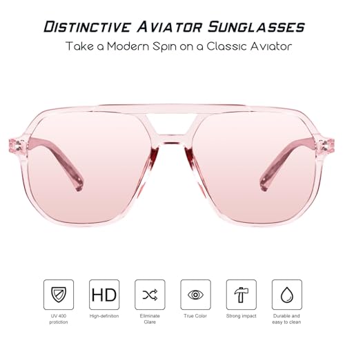 Image of mosanana Oversized Aviator Sunglasses for Women with Polarized Lens MS52243