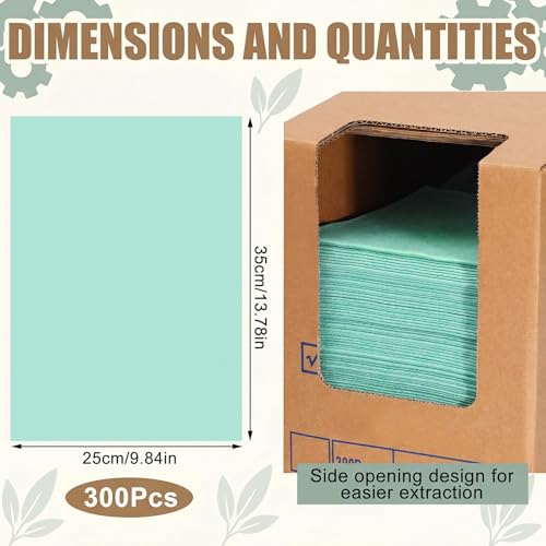 Image of HunnmingRe 300 Sheets Disposable Shop Towels Heavy Duty Shop Towels,Green