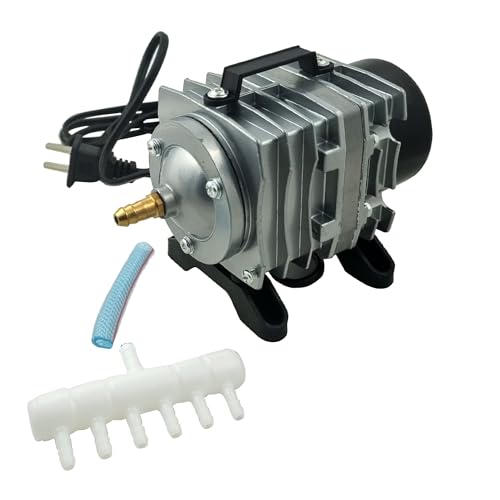 Image of Jainsons Pet Products Air Pump for Aquarium Fish Tank, Fish Farming Biofloc, Hydroponic Air Pump Fish Tank Air Pump (ACO-001, 18W, Pressure: 0.020MPa, Output: 25L /min, Dia. of Mouth: 8mm)