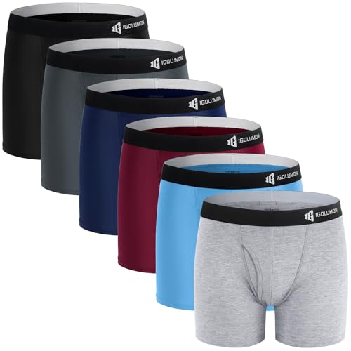 La Mejor Lista de Bóxers ajustados para Hombre los preferidos por los clientes. 48 IGOLUMON Boxer Hombre de 6 Piezas con Pouch, Calzones de Hombre de Alta Elasticidad, Ropa Interior Hombre Transpirable, Boxers Hombre para Deportivo y Uniforme