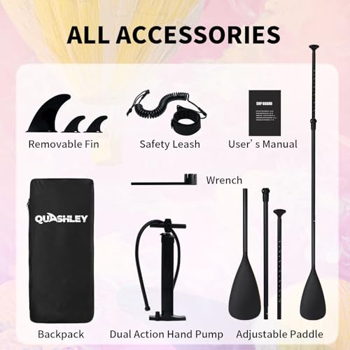 Quashley-Inflatable-Paddle-Board-105326-Stand-Up-Paddleboards-Inflatable-with-Premium-SUP-AccessoriesDurable-Material-and-Non-Slip-Deck-Purple-Paddle-Boards Quashley Inflatable Paddle Board 10.5'×32"×6" Stand Up Paddleboards Inflatable with Premium SUP Accessories,Durable Material and Non-Slip Deck Purple Paddle Boards - Image 3