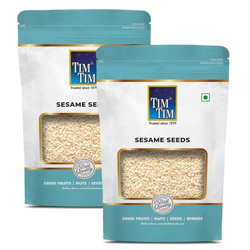 Image of Tim Tim Raw Sesame Seeds - Natural, Unpolished & Whole | Rich in Calcium & Iron | Super Seeds for Cooking & Health 250G X2,500g