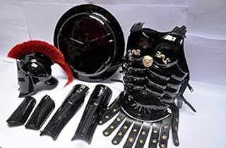 MEDIEVAL ROMAN KING LEONIDAS SPARTAN 300 MOVIE HELMET W/RED PLUME +MUSCLE JACKET+SHIELD + LEG + ARM GUARDS 300 GREEK SPARTAN King Leonidas Gear of War Armor Shield leonidas helmet