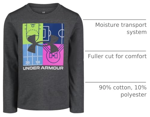 Image of Under Armour Boys' Long Sleeve Logo Graphic T-Shirt, Lightweight & Breathable, Relaxed Fit