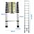 12.5 FT Aluminum Telescoping Ladder Collapsible Extension Ladder with Traceless Alu Tube Design Spring Loaded Locking Mechanism Aluminum Ladder for Outdoor Indoor Use 330 LB Capacity, EN131 Certified
