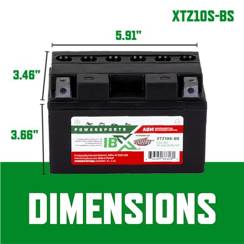Image of Interstate Batteries IBX YTZ10S-BS Powersports Battery 12V 8.6Ah 150CCA AGM