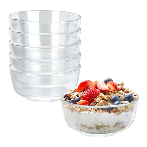 Axigundaone 6Pcs 24oz Glass Cereal Bowls Glass Salad Bowls