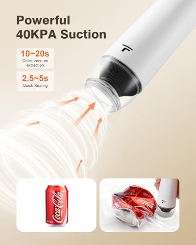 Image of Vacuum sealer for food, Handheld Vacuum Sealer with 30 Reusable Bags