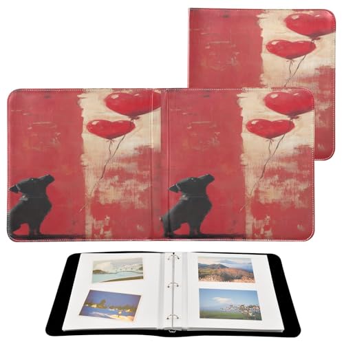 Álbum de Fotos Adhesivo DIY Scrapbook Álbum Día de San Valentín Amor Perro 3 Anillas Libro de Fotos 40 Páginas 8x10 para Memorias miniatura 2