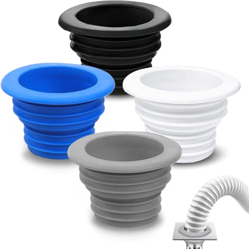 GGUFAY Waschmaschine Abfluss Adapter 4 Stück, Abflussrohrdichtung Schlauch, Gummimanschette Siphon für Abflußrohr Siphon Dichtung für Waschmaschine Badezimmer Küche Ø 47 mm