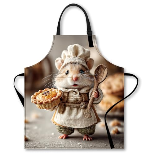 Image of Nuxovilar Cute Apron with Pockets, 26.77 * 30.7 Inches, Versatile for Meal Prep, Baking, Holiday Cooking