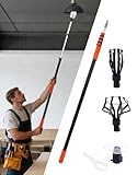 Uojim Light Bulb Changer for High Ceilings, 5-20FT Telescopic Pole 26FT Max Reach, Segment Lock & Non-Slip Grip, Suction Cup & Basket for Multi-Type Bulbs, 3/4" Acme Thread for Home/Commercial Use