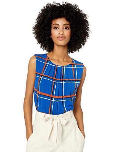 Calvin Klein Women's Solid Pleat Neck Cami, Regatta, Large