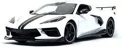Miniatura Carro Chevrolet Corvette Stingray Coupe (2020) - Branco - 1:18 - Maisto
