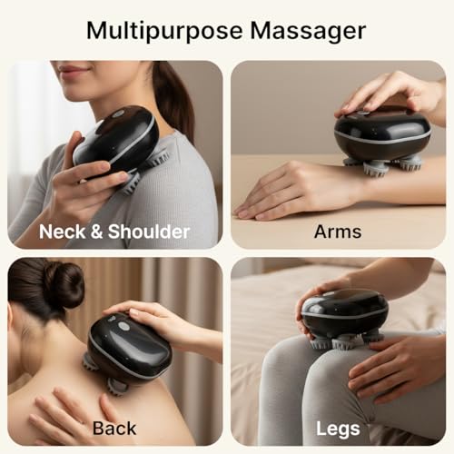 Image of pTron Revivo Z2 Scalp Massager w / 96 Silicon Kneading Points, Detachable Heads, Stress Relief & Relaxation, 3 Speed Modes, Scalp, Body & Head Massager for Hair Growth, Handheld, Rechargeable (Black)