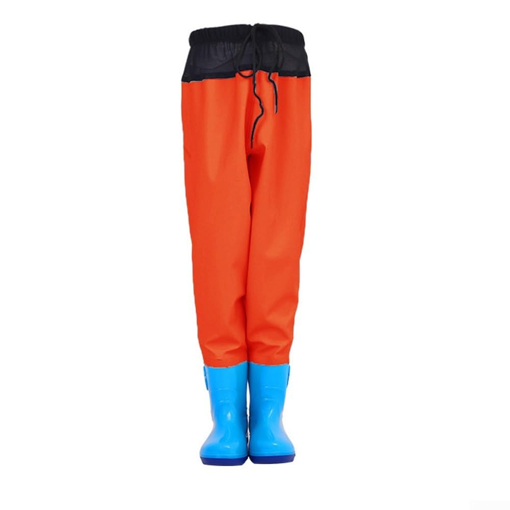 RANRAO Stivali da pesca per giovani con stivali a vita alta in nylon pantaloni impermeabili per bambini per fiume spiaggia caccia fango giocare avventura all'aperto
