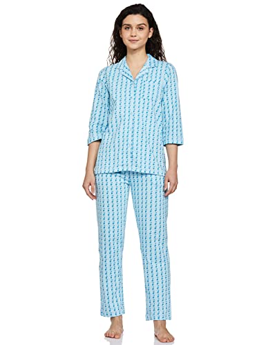 Image of Amazon Brand - Eden & Ivy Women's Cotton Regular Fit T-Shirt and Shorts Night Suit (Night Wear | Lounge Wear Set)