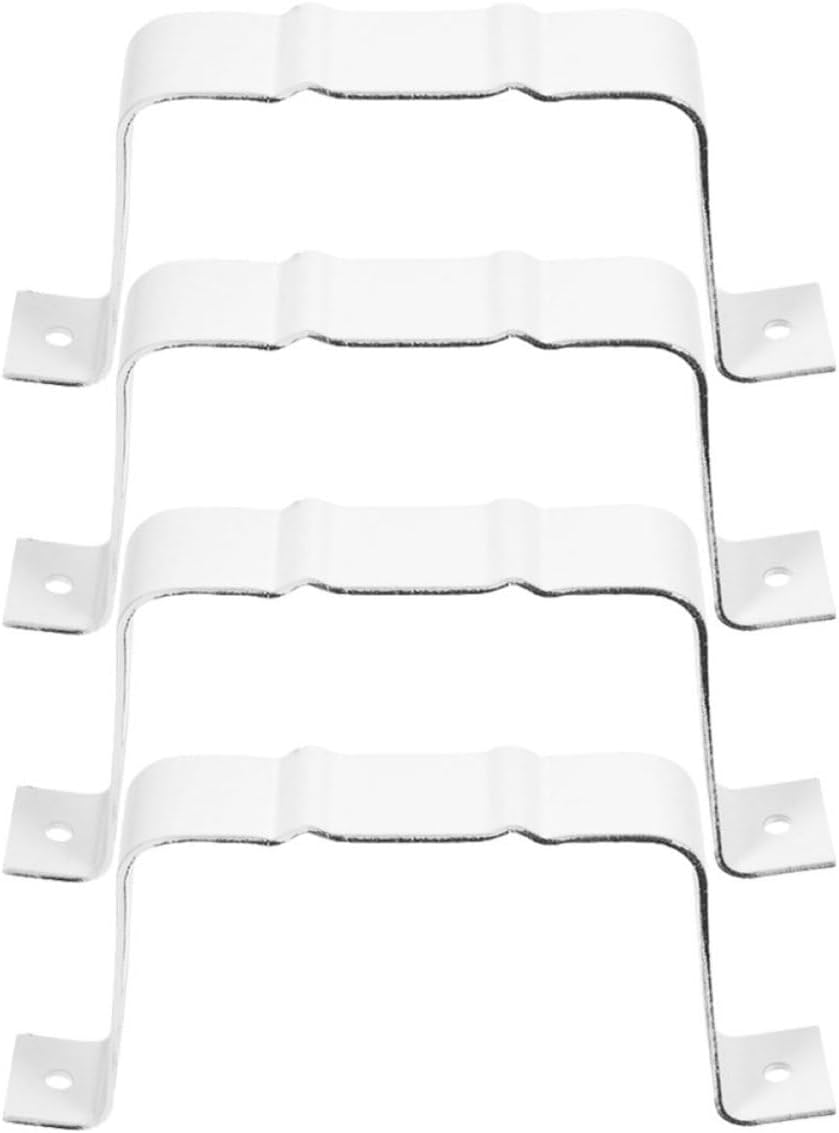 Ipetboom Aluminum Alloy Gutter Downspout Adapter with Rain Gutter Leader Strap 4pcs White Set 100x80mm for Roof Drainage Systems