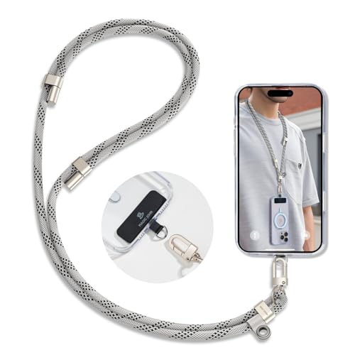 [MAGIC JOHN] �X�}�z�X�g���b�v �V�����_�[ ��|�� �X�g���b�v 35cm����73cm�܂� �������߉\ �^�O�p�b�`�t�� �l�b�N�X�g���b�v �V�����_�[ �X�}�z iPhone�p galaxy�p �S�@��Ή� �΂ߊ|�� �����h�~ �X�g���C�v �O���[ 1