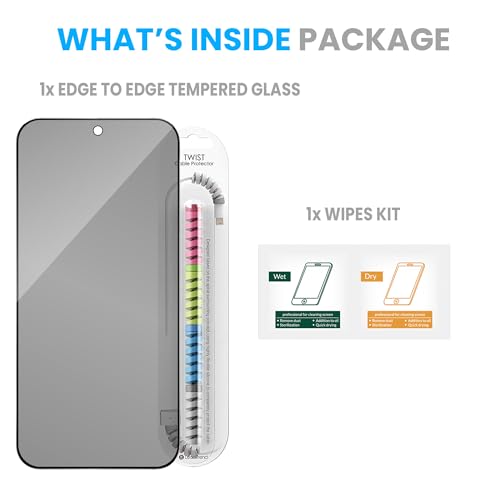 Image of FIRST MART Privacy Tempered Glass for OnePlus Nord CE 6 With Cable Guard & Installation Kit | Anti-Spy 9H Screen Protector, Edge-to-Edge, Case-Friendly | Black