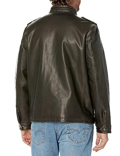 Image of Levi's Men's Vintage Deer Faux Leather Sherpa Military Jacket Big & Tall
