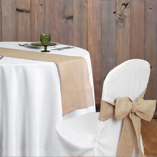 HEMEIREN Jute Hessian Table Runner Roll Upholstery Fabric Natural Jute Hessian Burlap Cloth Craft Wedding Party Rustic Coffee Table Decoration (1 Hessian Roll) (30 x 275 cm)