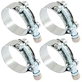 ISDVBUY 4 Pack Durable T-Bolt Hose Clamps, Stainless Steel Turbo Intake Clamp Heavy Duty Hose Clamps, Working Range 45-51mm for 1.5