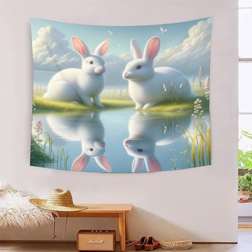 Tapiz de pared de conejo 3D NMOTARVIN para transformar paredes aburridas en decoración estética