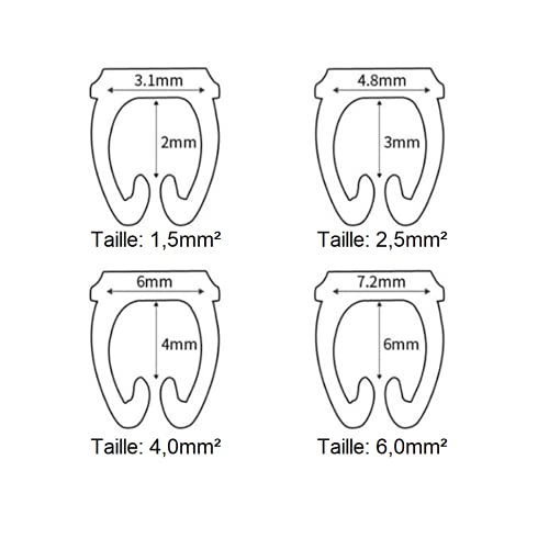 Fafeicy Kabelmarkierungsrohr und Nummernrohr 0-9 für 1.5mm² mit 10 verschiedenen Farben, Snap-On und konkaves Design, Heißfolienmarkierung