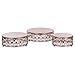 Amalfi Decor Cake Stand Plateau Riser, Round Metal Pedestal Holder with Crystal Gems, Rose Gold, Set of 3