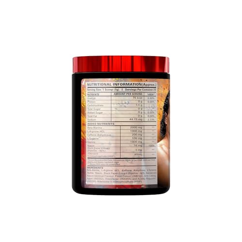 Image of Muscle Club Ring Man Pre Workout Orange Flavour | AMP Powered | By The Great Khali | High Stim Pre workout with 2000mg Beta-Alanine & 200mg Caffeine | Energy & Focus Booster