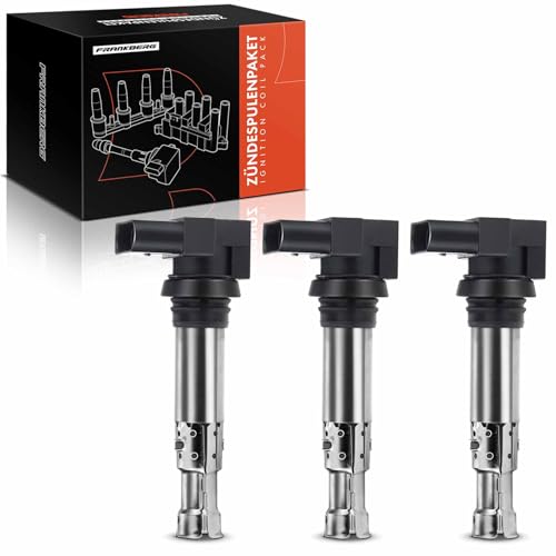 Frankberg 3x Bobinas de encendido Gasolina Compatible con Golf IV 1J1 1.4L Golf VI 5K1 1.4L Golf V 1K1 1.4L Polo 6C1 6R1 1.4L Polo 6C1 6R1 1.2L Replace# 36905715